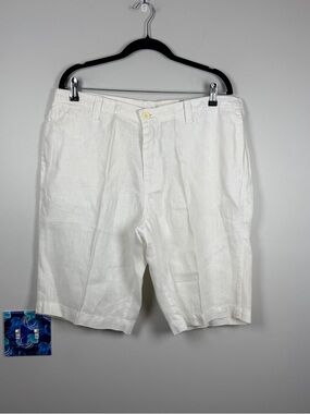 Claudio Milano 100% Linen Shorts White Old Money Preppy Natural Fibers Men’s 38
